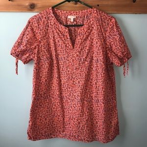 Talbots Short Sleeve with opening and tie